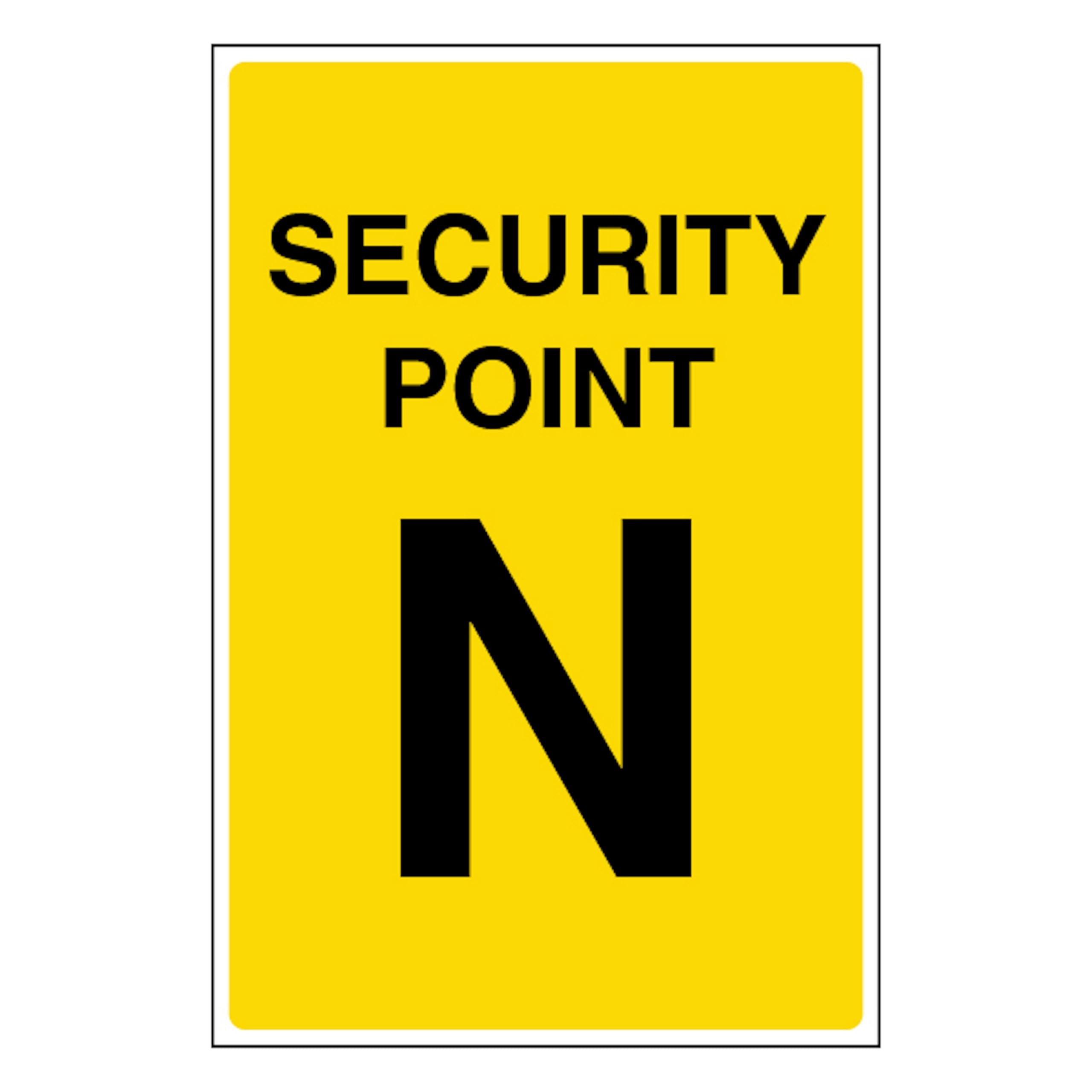 V Safety Security Point N 100 x 150 mm - Glow In The Dark 1mm Rigid Plastic