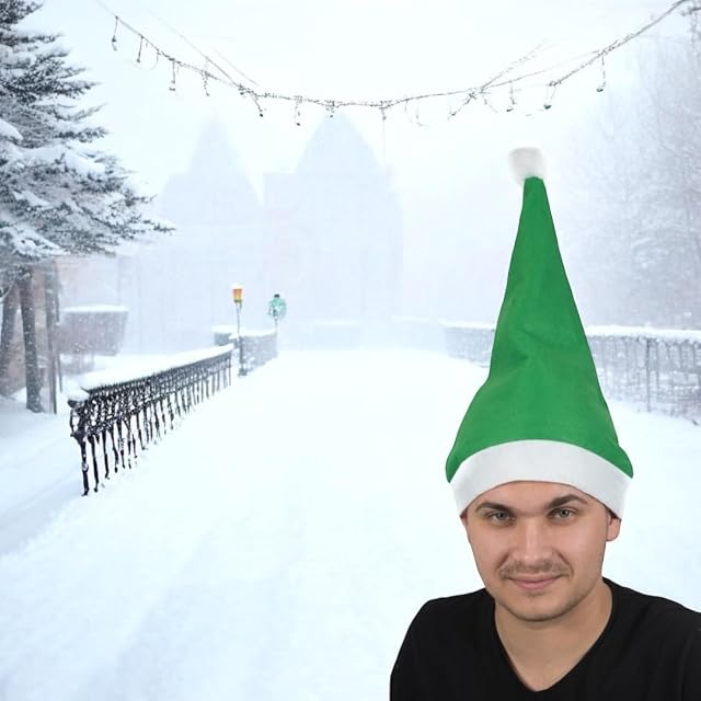 Foto 7 de 8 de Lote de 2 Gorros de Navidad Gorro de Invierno Papá Noel Felices verde