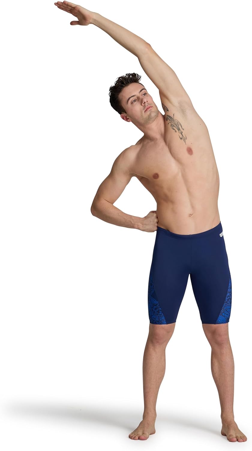 ARENA Men's Standard Performance Hydrangea Bouquet Swim Jammer Athletic Swimwear Bathing Suit