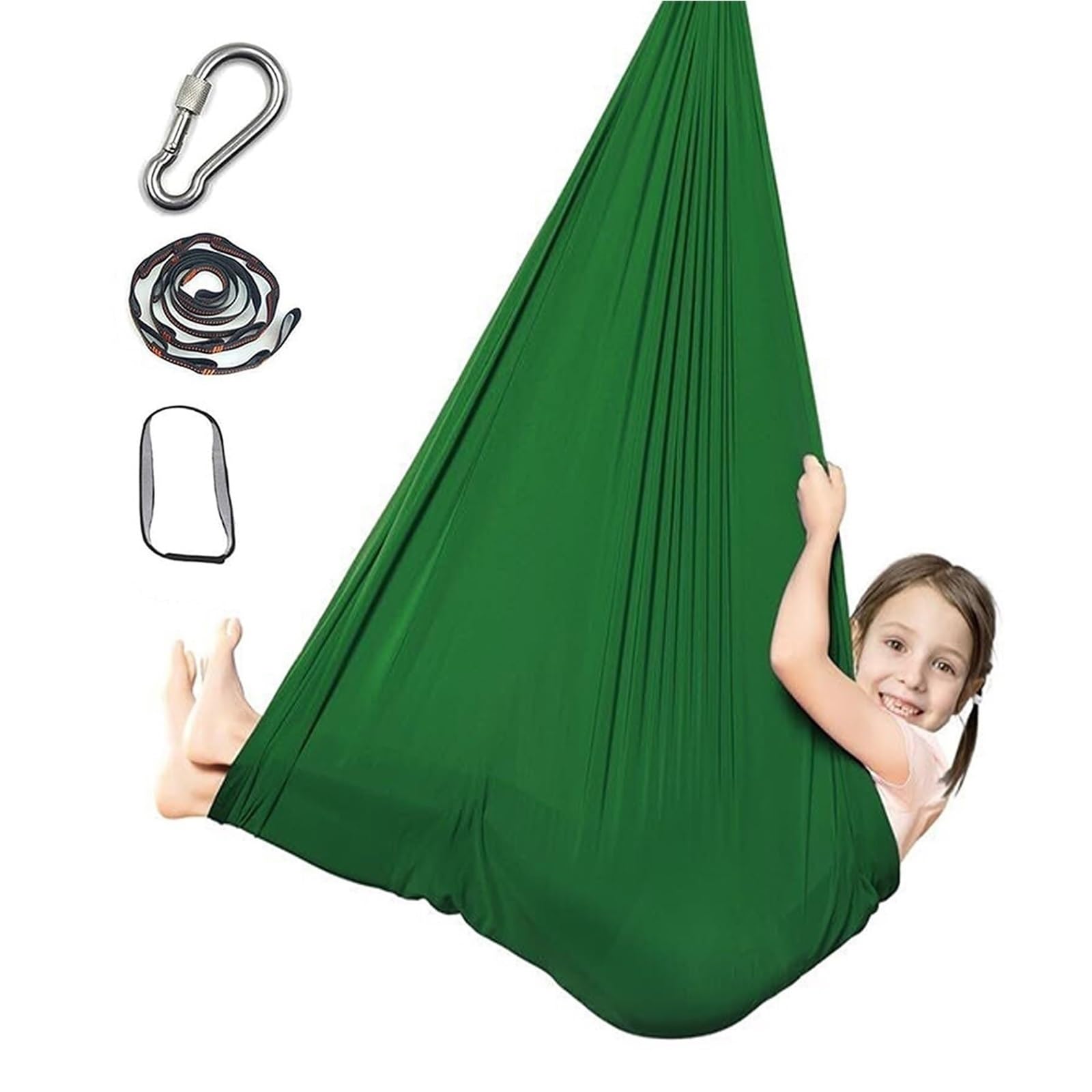 Hanging Swing, Hammock Seat for Outdoor Indoor Backyard Playground(Green)