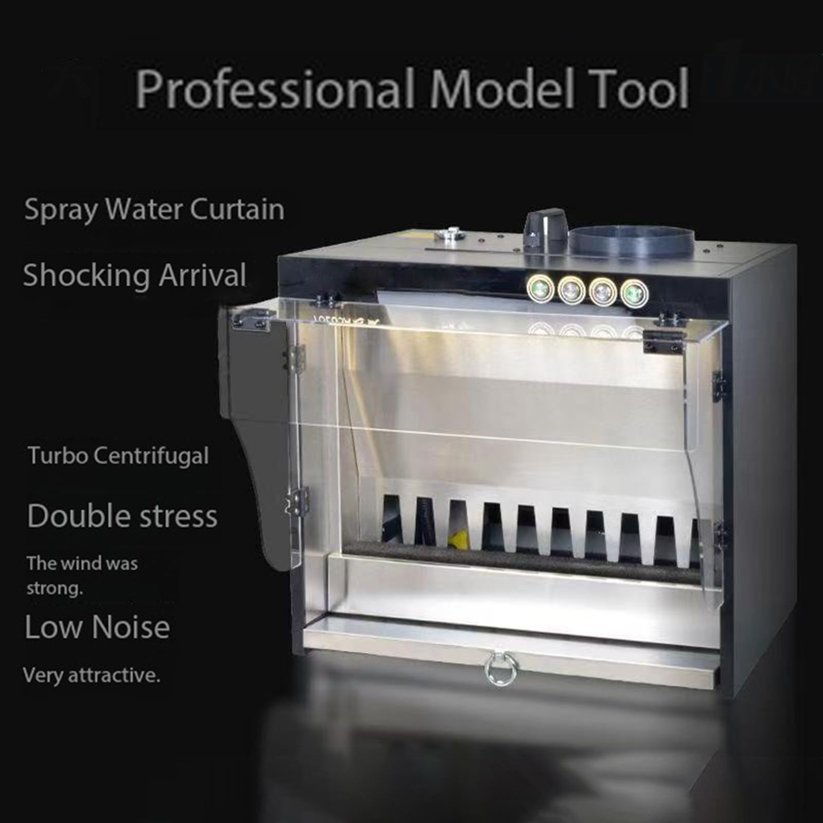 Spritzkabine mit Wasservorhang-Abgasfiltration, integrierte Formung, variables 3-Farben-Licht, 19,7 x 14 x 18 Zoll