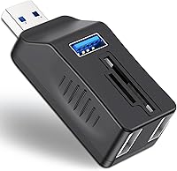 Vista 1 de VIENON Hub USB 5-Puertos 3.0 con Lector de Tarjetas SD TF, Adaptador Extensor USB con Lector de Tarjetas de Memoria SD/Micro SD, Puertos USB