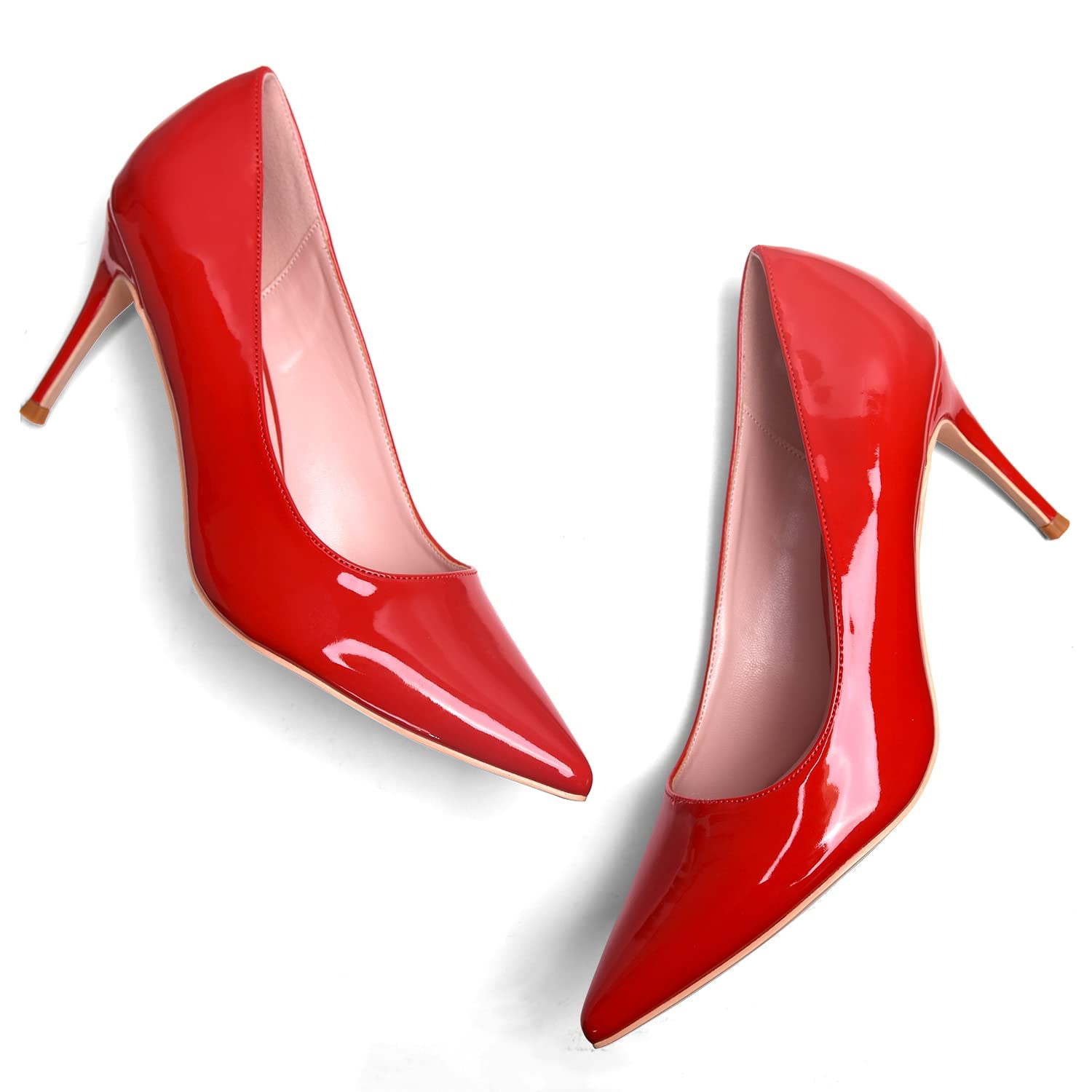 GENSHUO Donna Tacco Alto, Scarpe Tacco a Spillo 8 cm Décolleté con Tacco per Le Donne Scarpe da Sera a Punta Abito da Sera Pompe Prom Stiletto High Heels