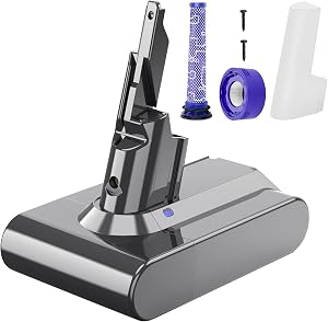 Acumulator BATTOOL 6.0Ah pentru aspirator Dyson V7 SV11 Animal Absolute Fluffy Motorhead Pro Trigger, cu filtru de schimb pentru mașină și barcă