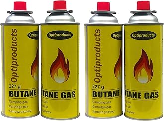 220g Butane Gas Canisters and Portable Camping Gas Cooker Stove Single Burner Butane BBQ Caravan Outdoor Party Stove comes with Carry Case (4 x Canisters Only)