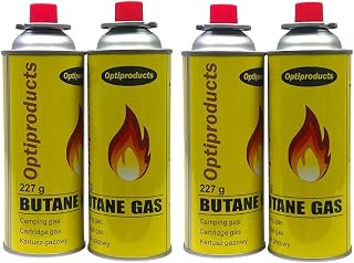 220g Butane Gas Canisters and Portable Camping Gas Cooker Stove Single Burner Butane BBQ Caravan Outdoor Party Stove comes with Carry Case (4 x Canisters Only)