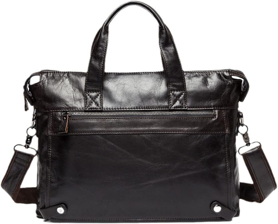 Haitpant Men's Leather Briefcases Bags Genuine Leather Laptop Shoulder Messenger Document Bags