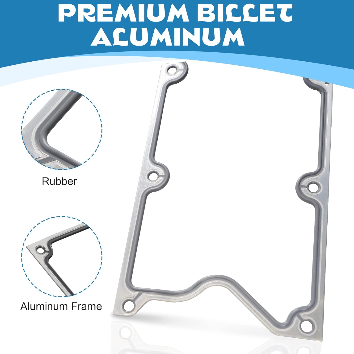 LS Gen 3 Valley Pan Cover Plate with Gasket Billet Aluminum Low Profile Compatible with LSX LS1 LM7 LR4 LQ4 LS6 L59 LQ9 LM4 L33 Silver