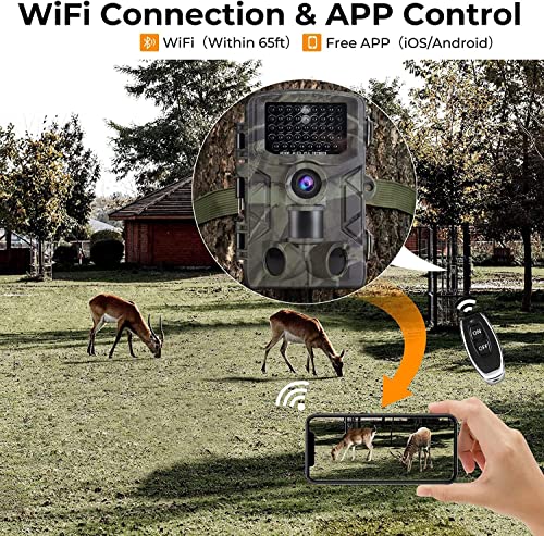 Trail Camera Wifi 24Mp 1296P Game Camera With No Glow Night Vision Motion Activated Waterproof Ip66 For Wildlife Deer Scouting Hunting Or Property Security #TOP1