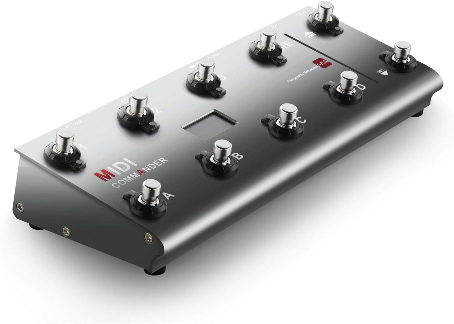 MIDI Foot Controller，MeloAudio Guitar Floor Multi-Effects Portable USB MIDI Foot Controller with 10 Foot Switches，2 Expression Pedal Jacks and 8 Host Presets