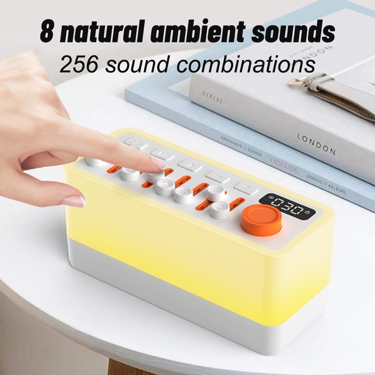 White Noise Machine, Smart Sleep Aid Speaker with 8 Nature Sounds, Portable Bluetooth Speaker 7 Colors Night Lights, Wireless Bluetooth Speaker with Timer Auto Shutoff