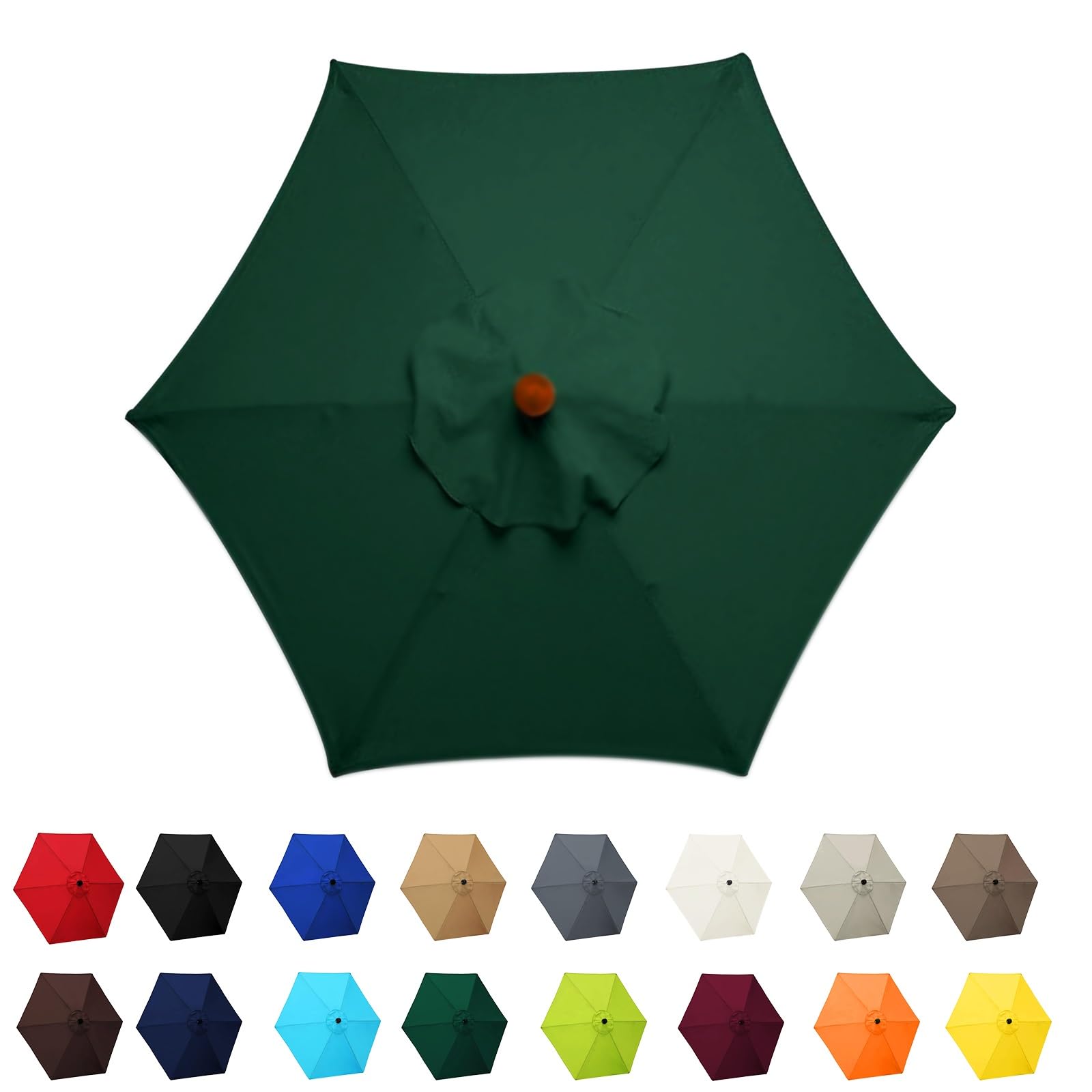 Garden Parasol Canopy Cover, 2m 2.30m 2.7m 3.0m Market Table Umbrella Canopy, patio umbrella replacement canopy,for Patio Market Table Umbrella Garden Parasol Canopy Cover(Dark green,8ribs:2.7m/8.8ft)