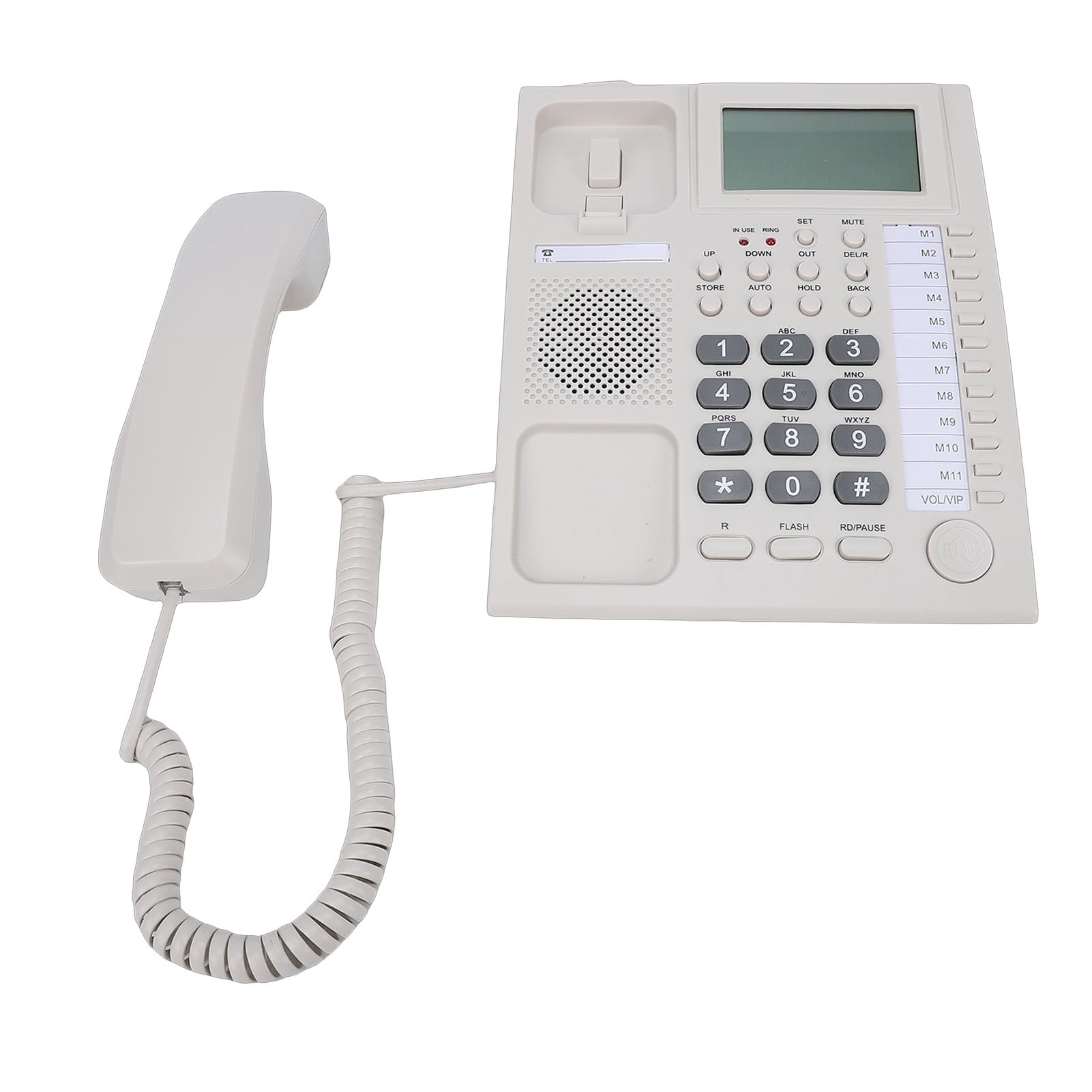Generic Telefono Fisso Big Key Blocco Chiamate Avanzato Vivavoce per Famiglia e Ufficio Beige