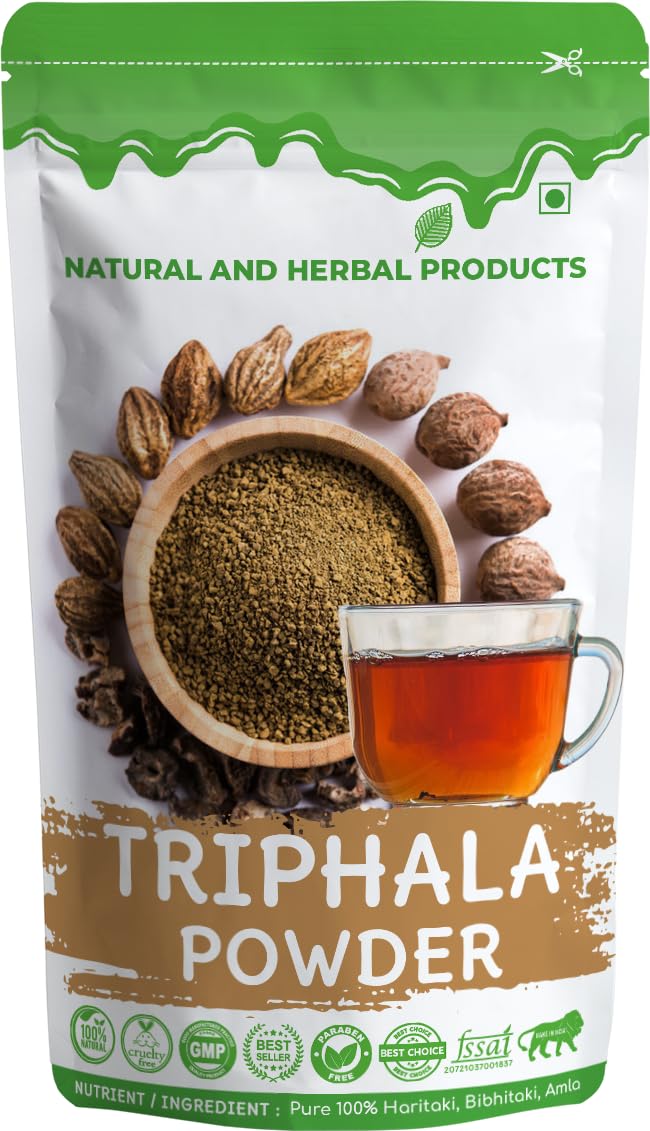 100% Pure Triphala powder for weight loss | Churna | Pure Myrobalans For Skin & Face, Hair, Diabetes, Eating & Drinking, Amla, Haritaki, Bibhitaki – 100Gram