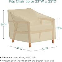 Vista 2 de SunPatio Paquete de 2 fundas para sillas de exterior, resistentes e impermeables, para asientos profundos, protección para todo tipo de clima