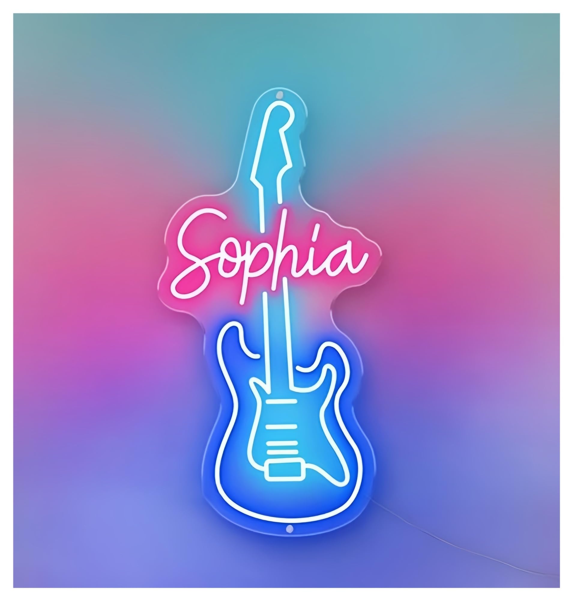 Wiszące neony artystyczne Gitara Neon Znak Elektryczna Gitara Neon Znak Gitara Zespół Pokój Bar Klub Nocny Studio Muzyczne Dekoracja Ścienna 58x28cm