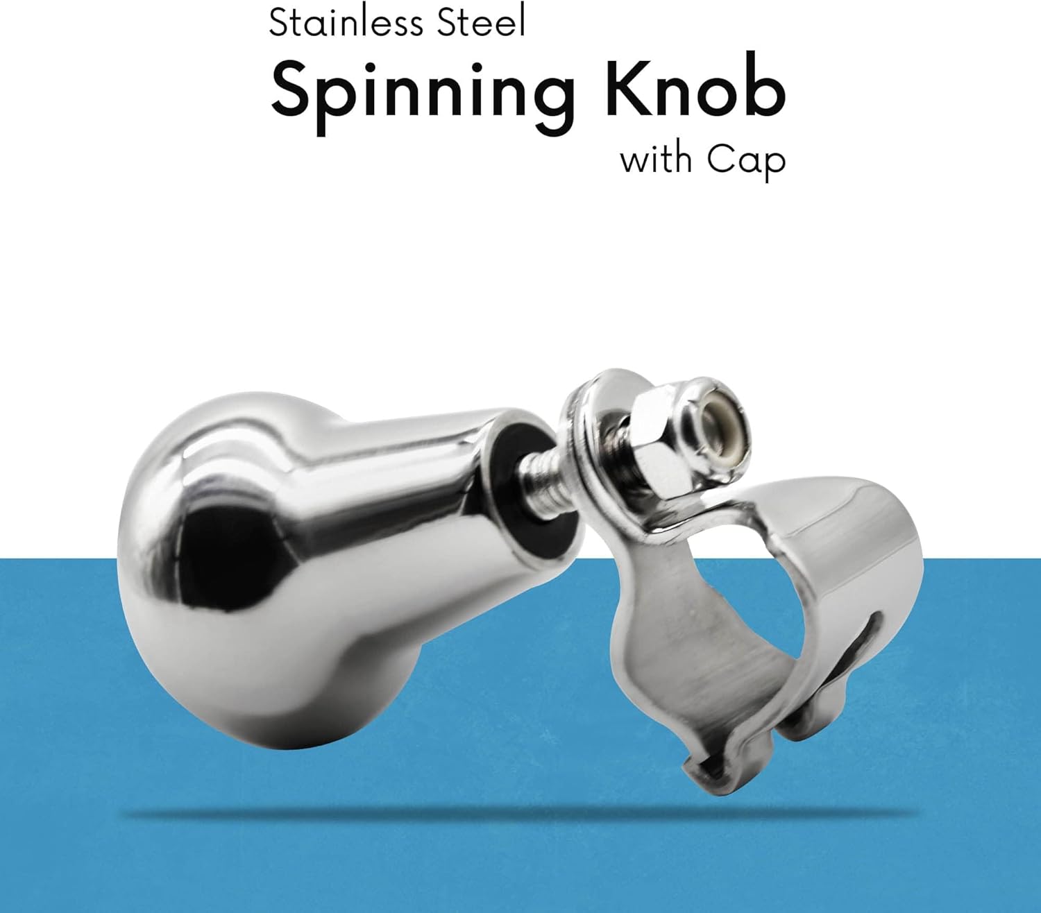 MARINE CITY 316 Grade Stainless Steel Strong Durable Gloss Polished Finish Sport Boat Knob Spinning Ball Bearing Knob for Steering Wheels
