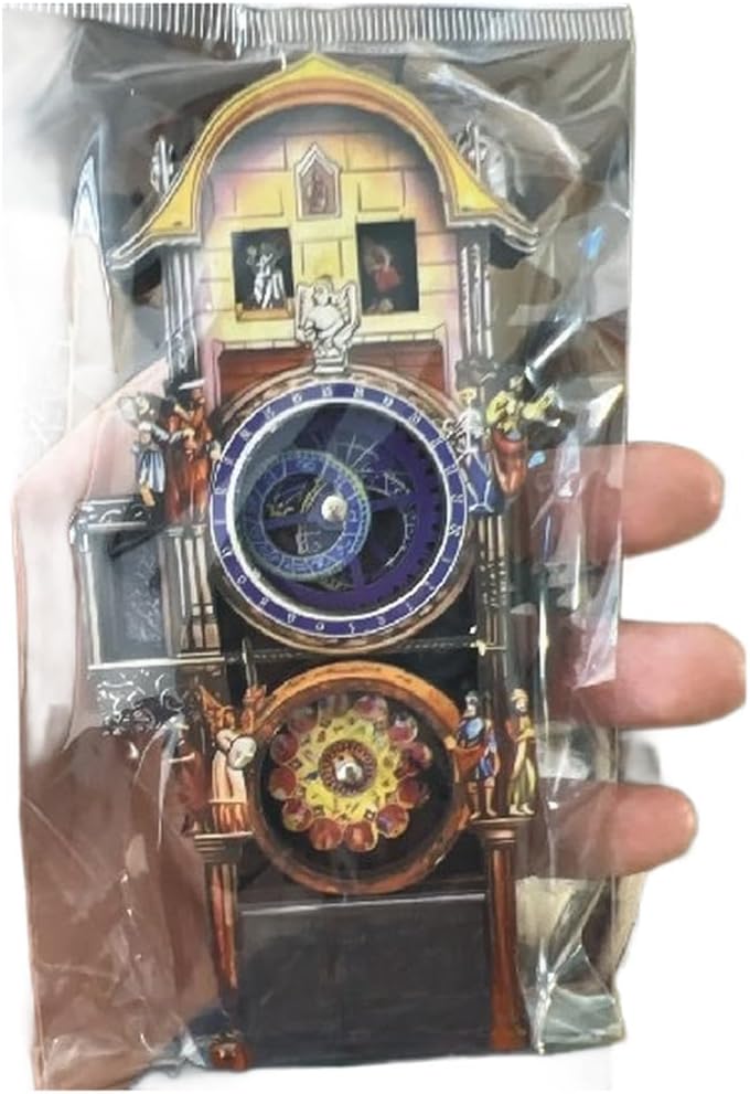 Prague Astronomical Clock Fridge Magnet – Vintage Gear Design Retro European Decor for Refrigerators, Lockers & Metal Surfaces (14.7 x 7.2 x 2.5 cm)(A)