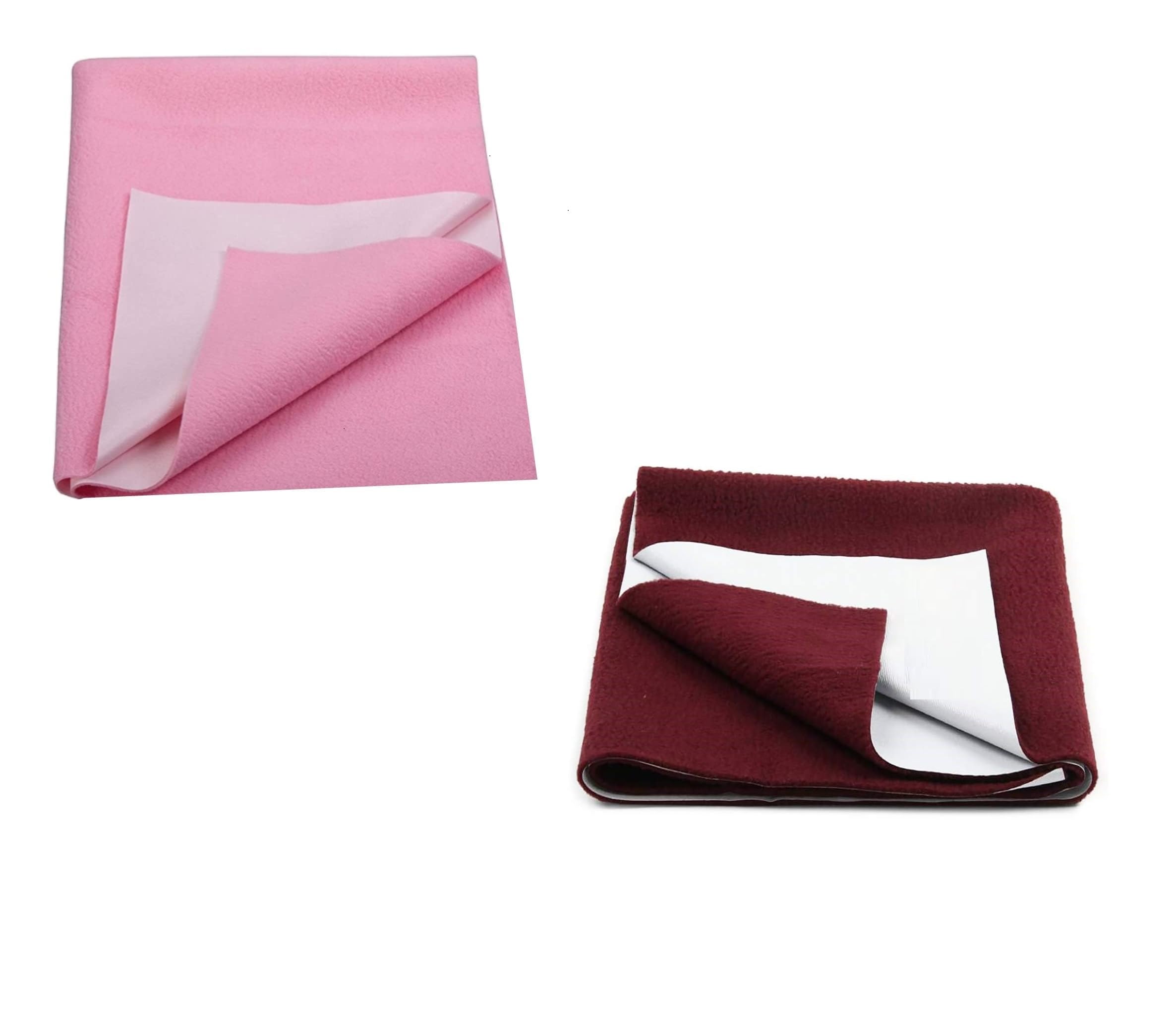 Waterproof Baby Mattress Protector 70 x 50 cm (Pack of 2) | Reusable Baby Dry Sheet | Soft Quick Dry Pee Mat for Crib, Cot & Baby Bed, Pink-Maroon-image-49