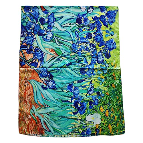 Toocool Bufanda Estola Unisex Klimt Van Gogh Frida Monet Pañuelo Cuadros Famosos 70x180cm Mantón Obras de Arte Satén YH [Talla única, Yh-110 Iris]