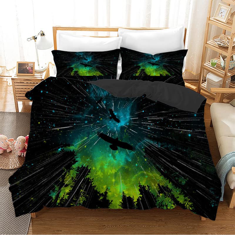 Housse de couette hibou noir 240x260 pour une ambiance de chambre cocooning