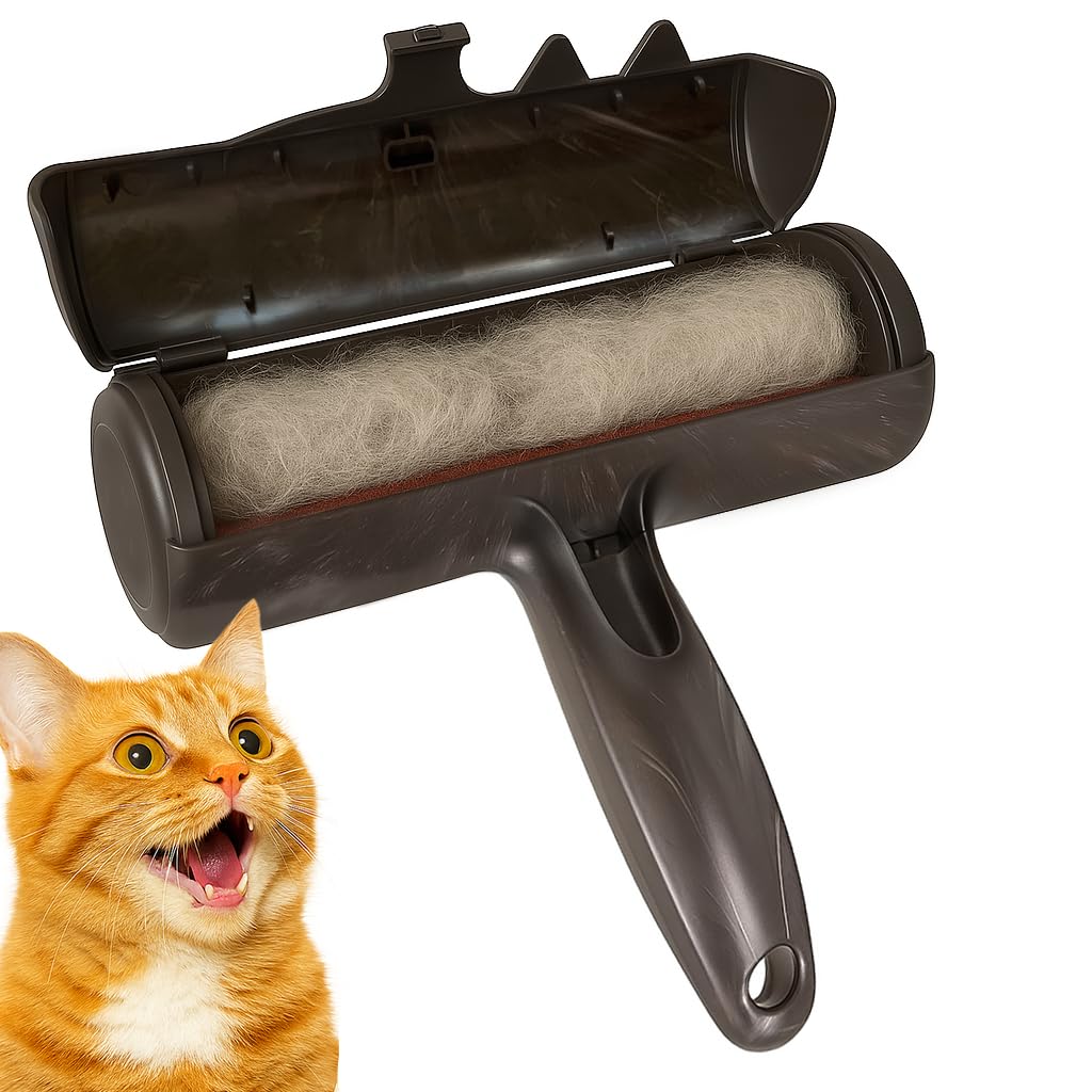 Rodillo para quitar pelusas para el pelo de mascotas - Auto limpieza de pelo de perros y gatos, elimina el pelo de perro, gato de muebles, alfombras, ropa de cama, ropa y mucho más.