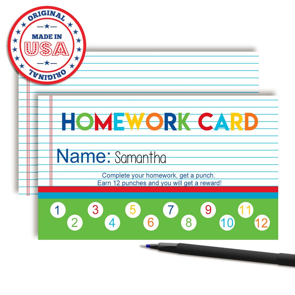 amazon-com-homework-themed-reward-or-prize-punch-cards-for-parents-kids-1-set-of-10-3-5-x-2-double-sided-cards-by-amandacreation-arts-crafts-sewing for Free Printable Homework Pass Template Amazon.com : Homework Themed Reward or Prize Punch Cards for Parents & Kids,1 set of 10 3.5