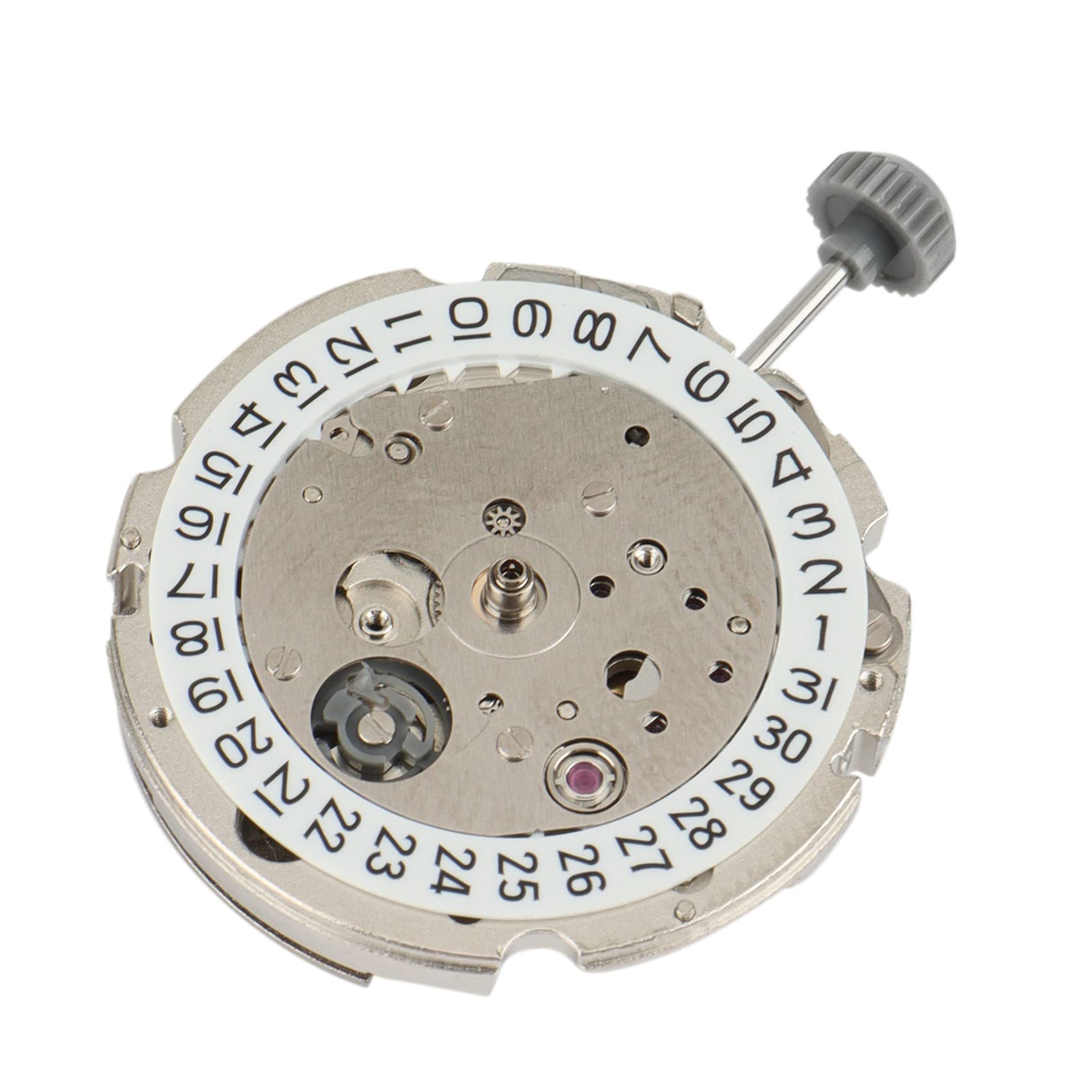 Movimento Orologio Giappone 21 MIYOTA 8215 di Alta Qualità Ruota Data Nero in Acciaio Inox, bianco, Moderno e minimalista