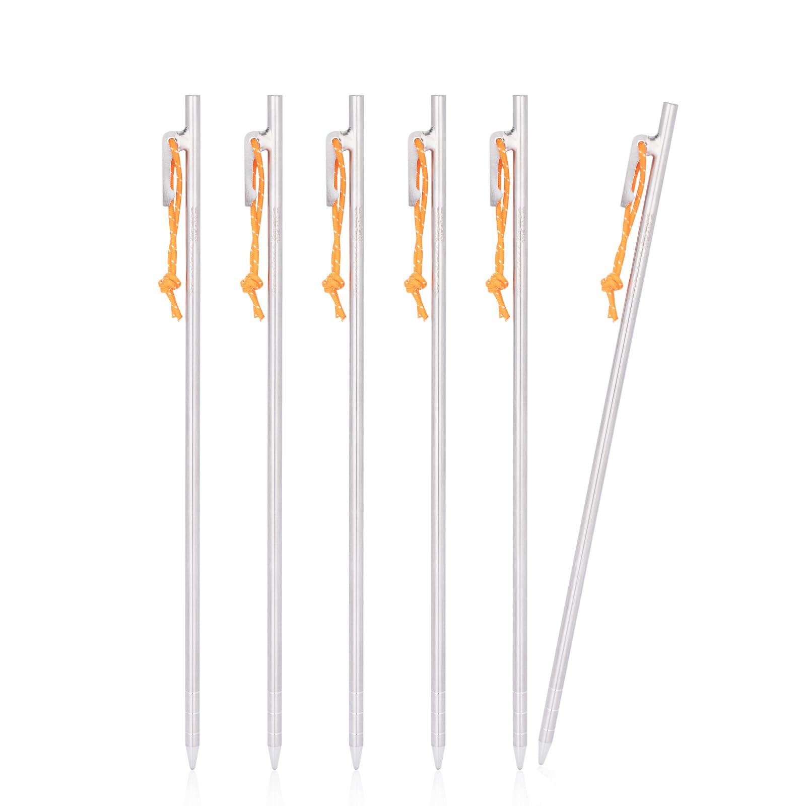 iBasingo Piquets de Tente en Alliage de Titane Broches Métalliques Piquets D'auvent de Camping en Plein air la Tente Résistante Cloue Les Accessoires de Tente 20cm/24cm/30cm/35cm/40cm Ti1564B