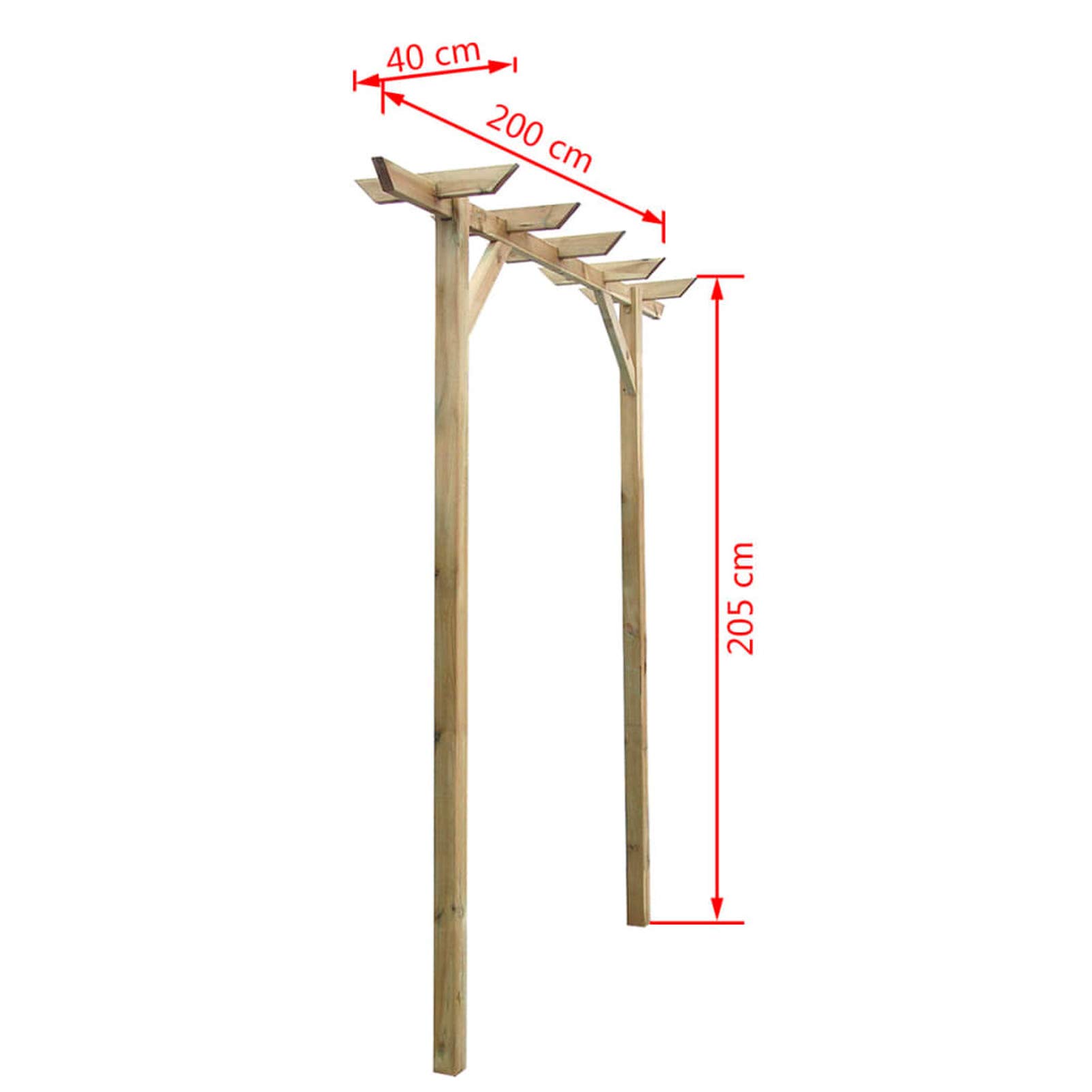 Drewniana pergola ogrodowa z łukiem róży, drewniany łuk ogrodowy 200 x 40 x 205 cm