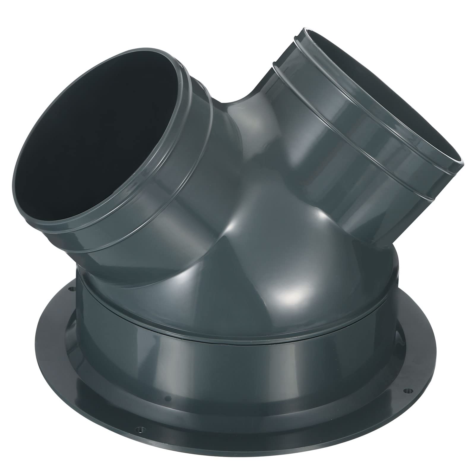 PATIKIL 3 Vie Condotto Splitter 4"x4"x6" Y Riduttore Connettore Aria Sfiato Condotto Tubo flessibile Scarico Tubo Adattatore con Flangia Asciugatrice Scarico Ventilatore Sfiato HVAC Grigio