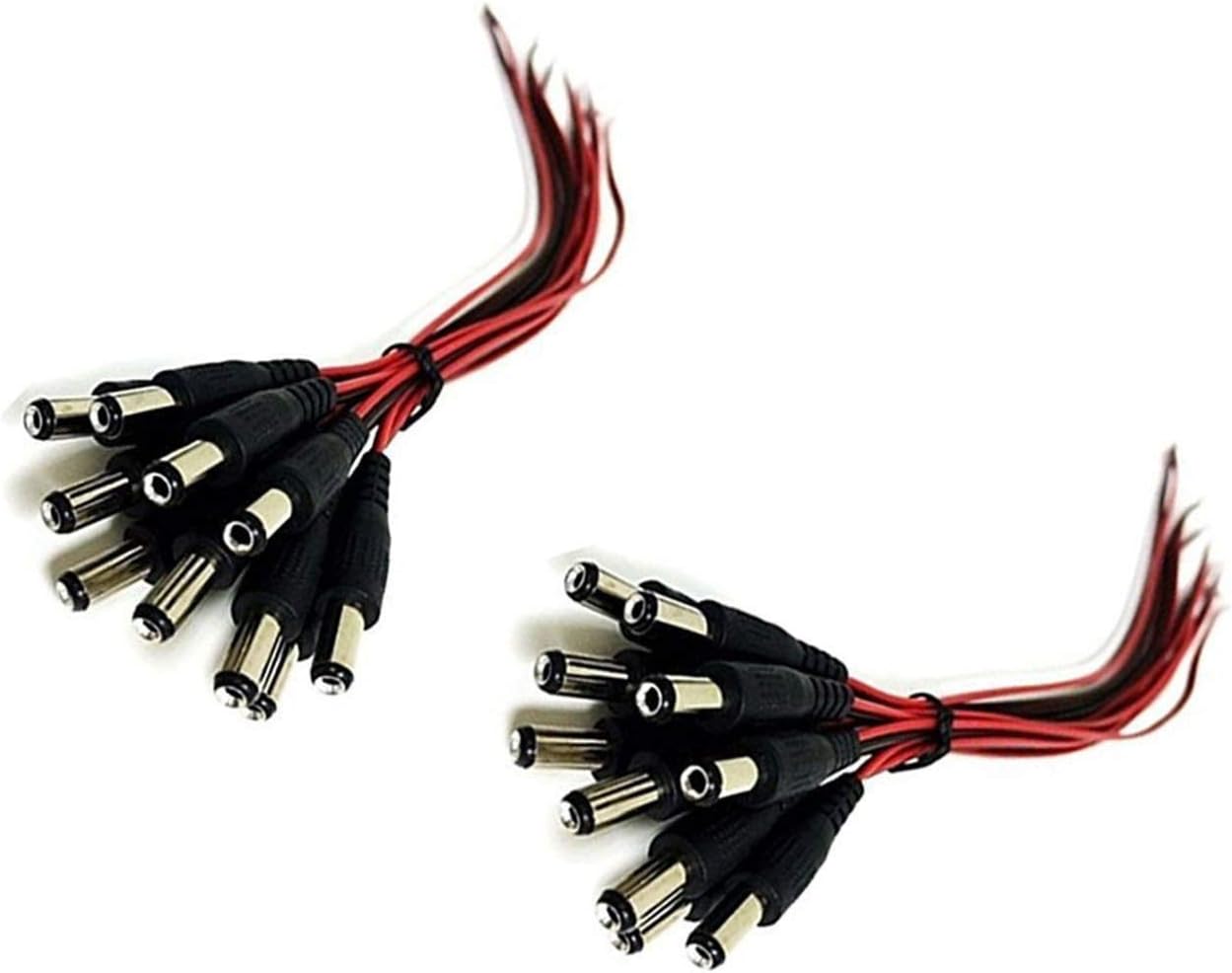 iMBAPrice CCTV Security Camera DC Maile Power Pigtail Cable, 5A 12v DC Power Plug Cord Male Connectors 2.1mm x 5.5mm, DC Pigtail Adapter Plug Socket Wire