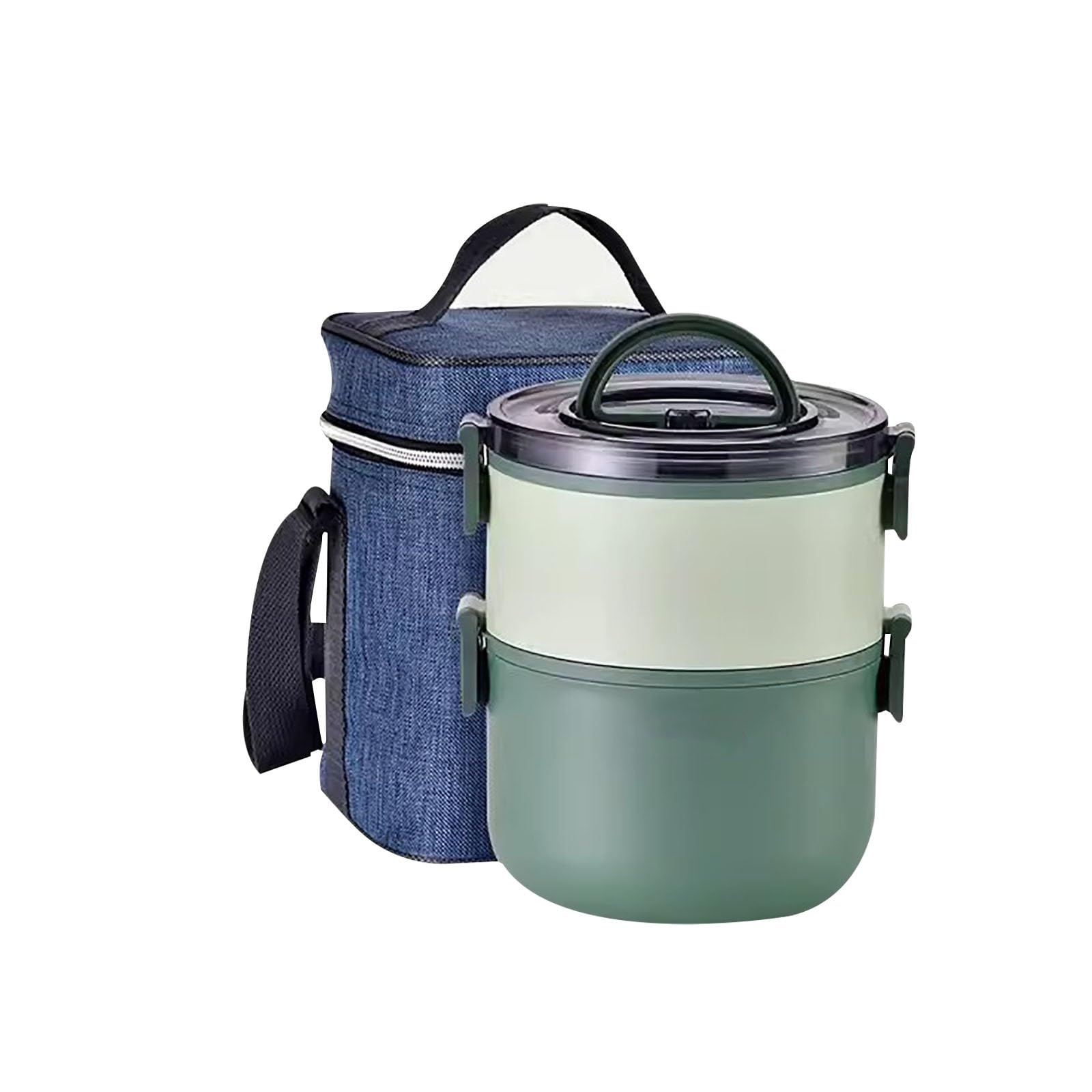 Lonchera, Fiambrera Umami, Bolsa de Almuerzo Aislada, Loncheras Apilables de gran Capacidad, Lonchera de Acero Inoxidable Hermética a Prueba de Fugas(Green,Small)
