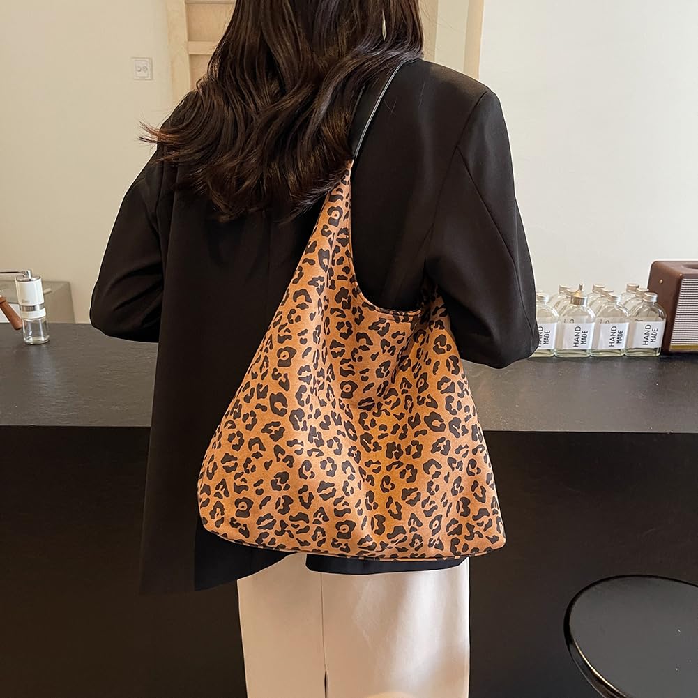 Borse Hobo in Pelle Scamosciata per Donna Borsa Morbida Borsa Grande capacità Borsa Stampata per Viaggi e Lavoro