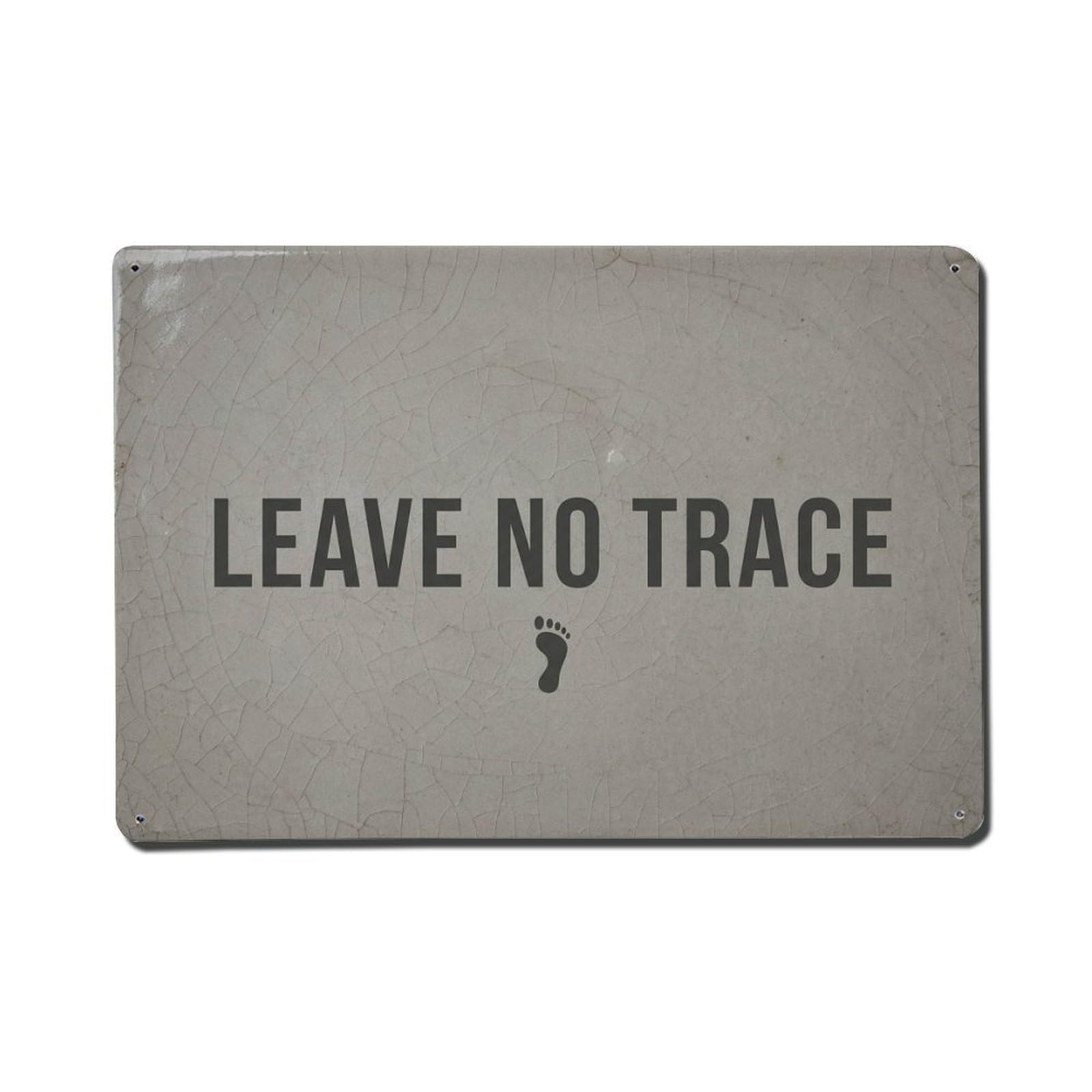 Olhnbad Style Leave No Trace Bathroom Quote Text Layout Metal Tin Sign