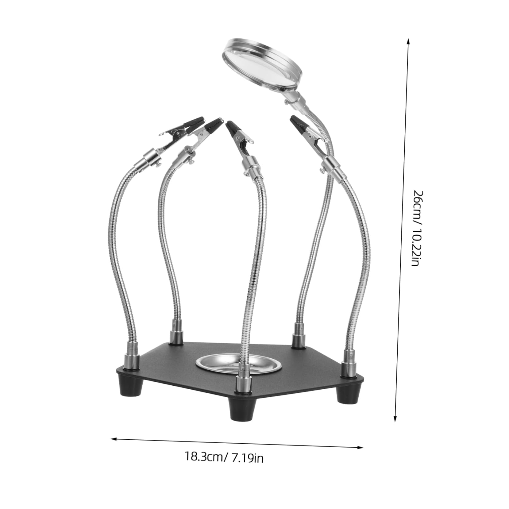 HEALLILY Versatile Magnifier 4 Flexible Arms Solder Helping Hands Tool for Soldering Jewelry Crafts Electronic Soldering