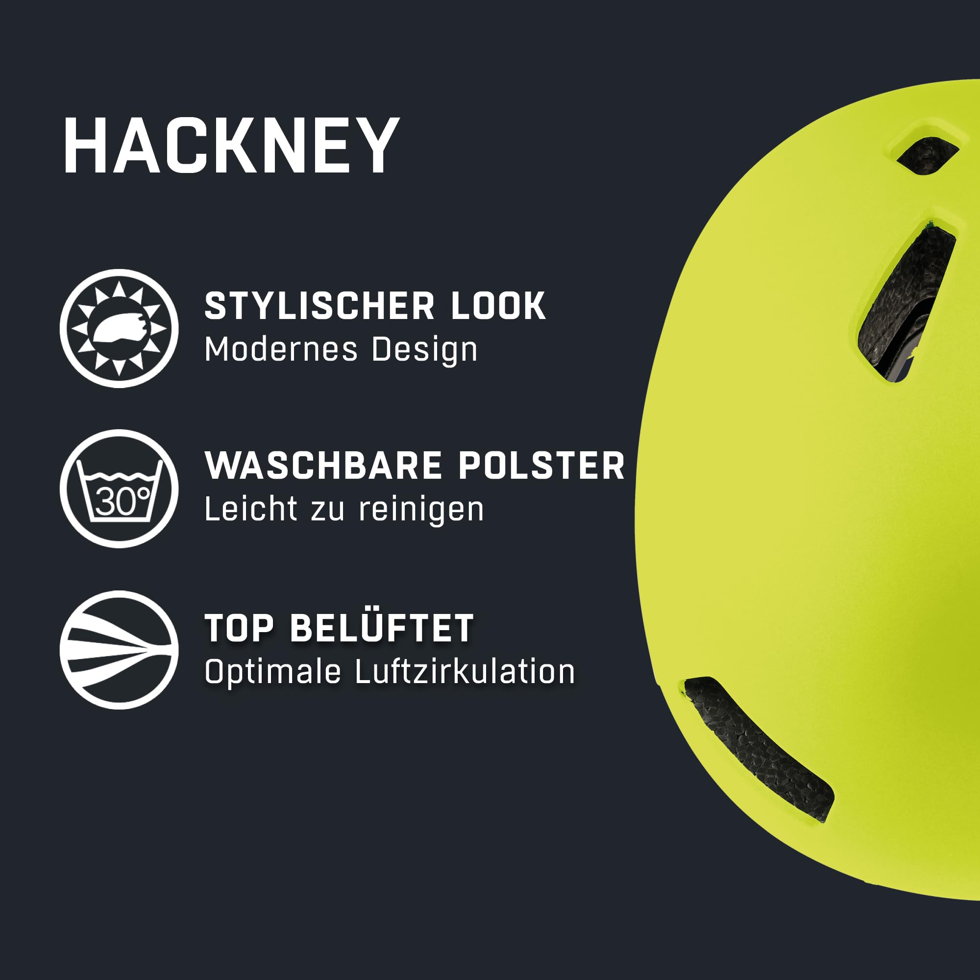 ALPINA Hackney Helm 2024 Black Neon/Yellow Matt