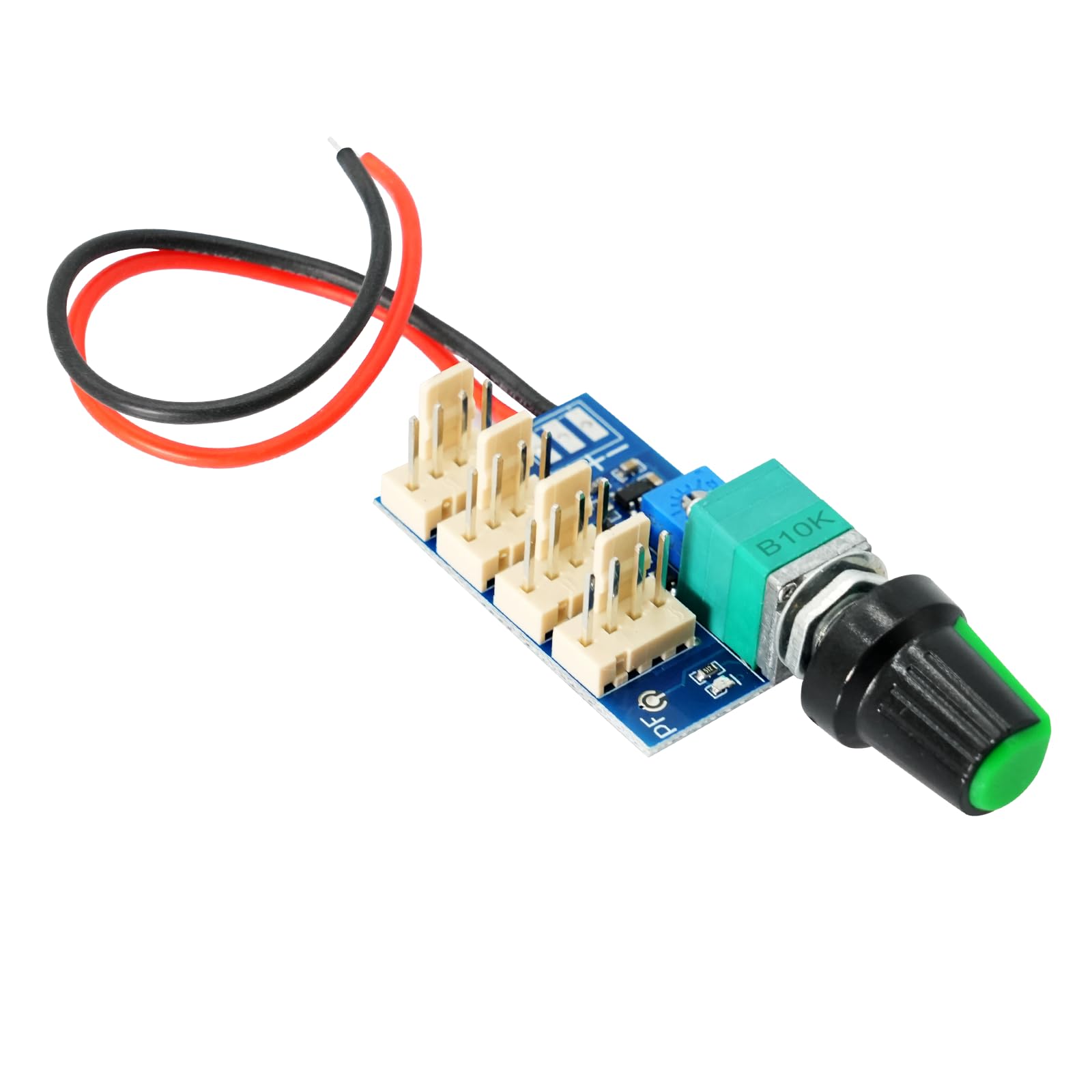 1 controlador de velocidad PWM, puertos de 2 pines, CC 0-12 V, 4 cables, 4 cables, 4 canales, ventilador de refrigeración de 4 canales, controlador de velocidad, interruptor PWM para carcasa de