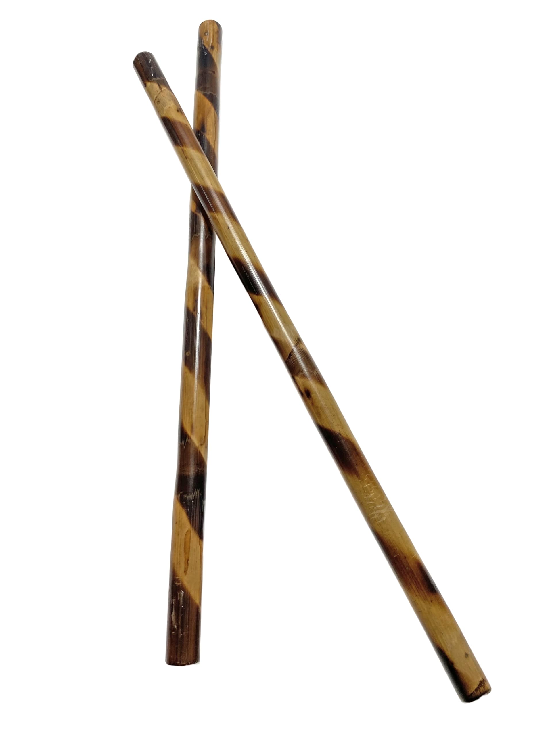 Escrima Stock - Rattan Trainingsstick 65 cm - Brandmuster Spirale - Holz Kurzstock Arnis Kali Kampfsport