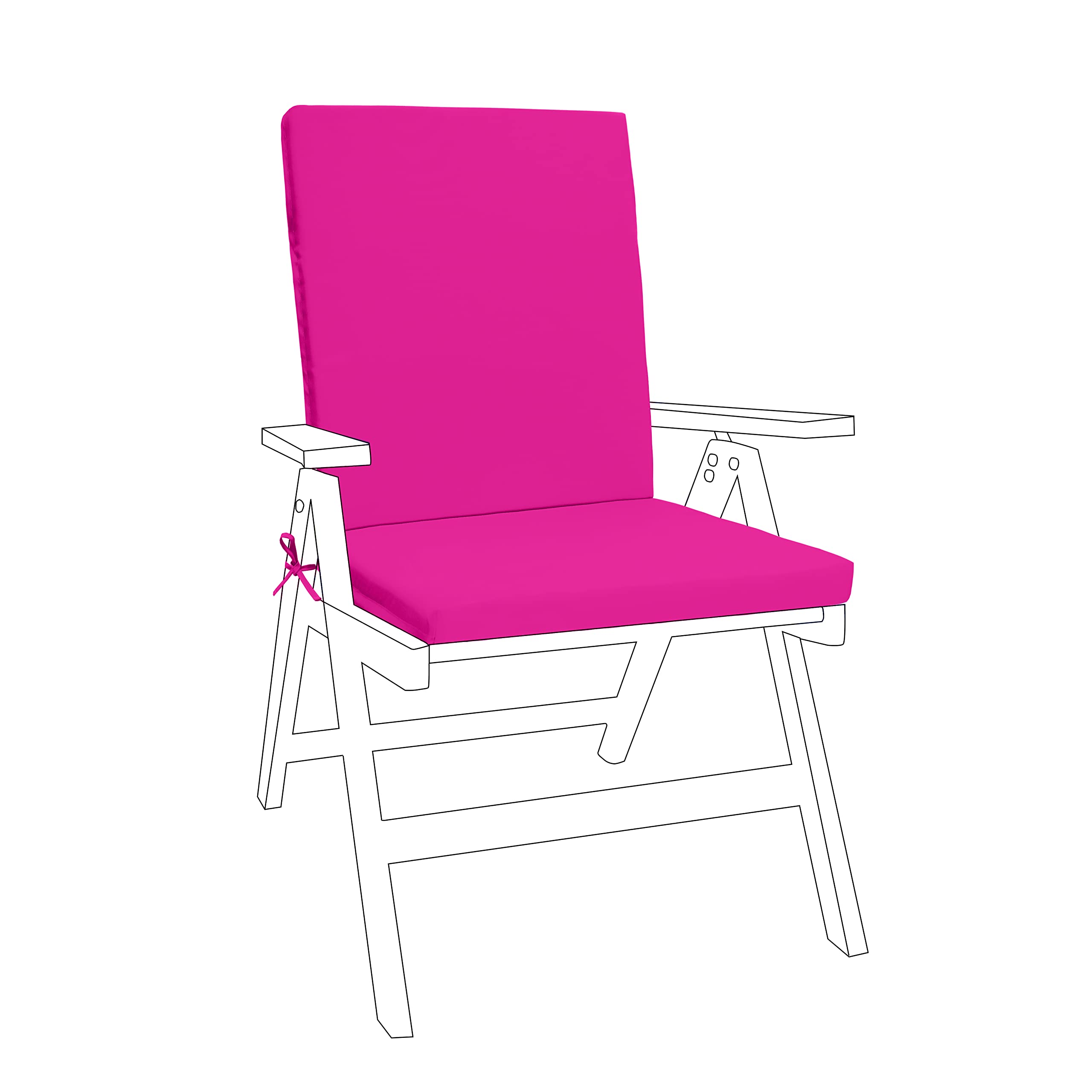 Gardenista Low Back Chair Seat Pads | Outdoor Water Resistant Garden Chair Cushions With Backs | Soft and Thick Seat Cushion with Secure Ties | Durable Patio Furniture Pad (1 Piece, Pink) โ image 1