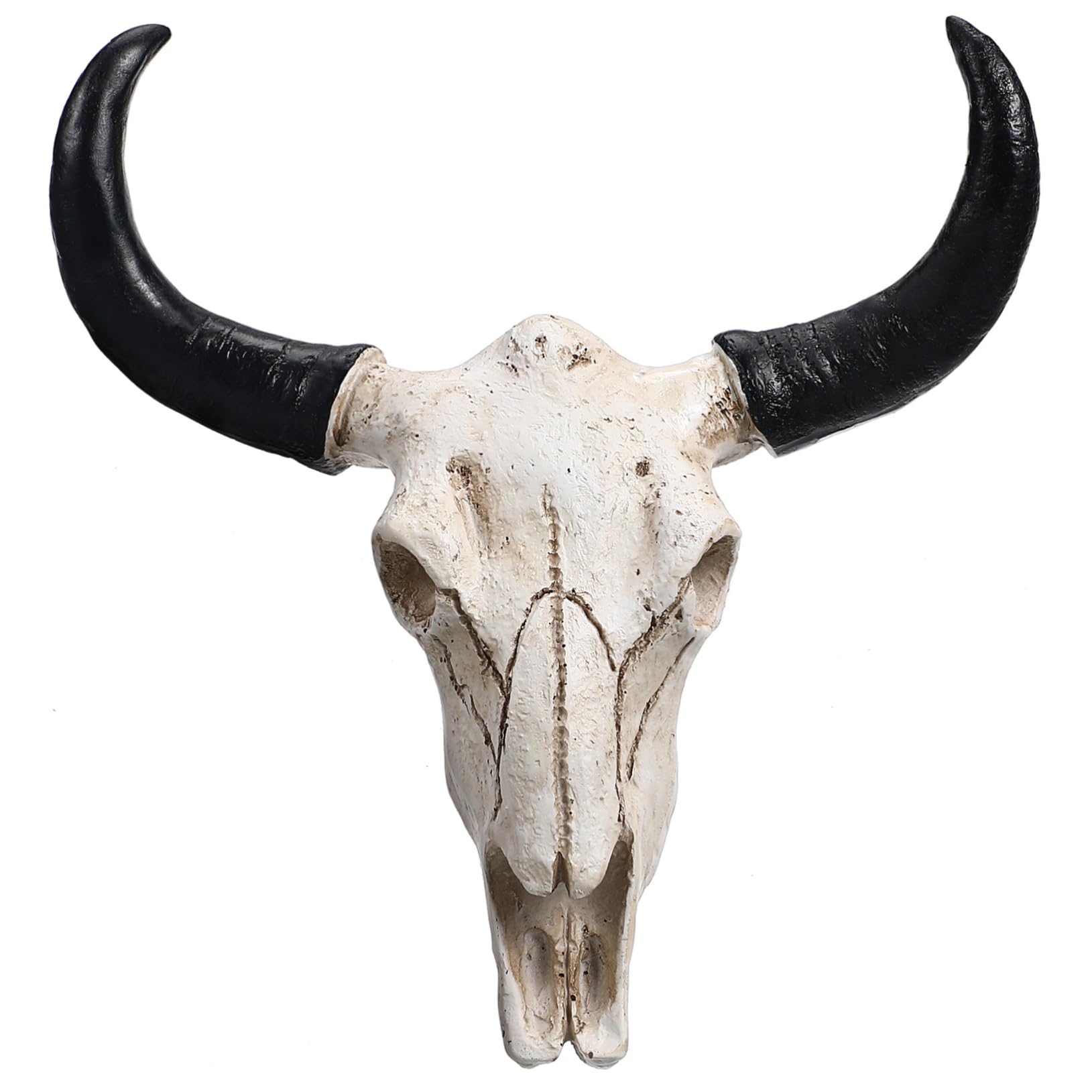 Wakauto Halloween Antler Decor Animal Long Horned Bull Skull The Mask Halloween Decoration Wall Decor Bulls Cow Skull Head Wall Decor Heads Ox Buffalo Artificial 3d