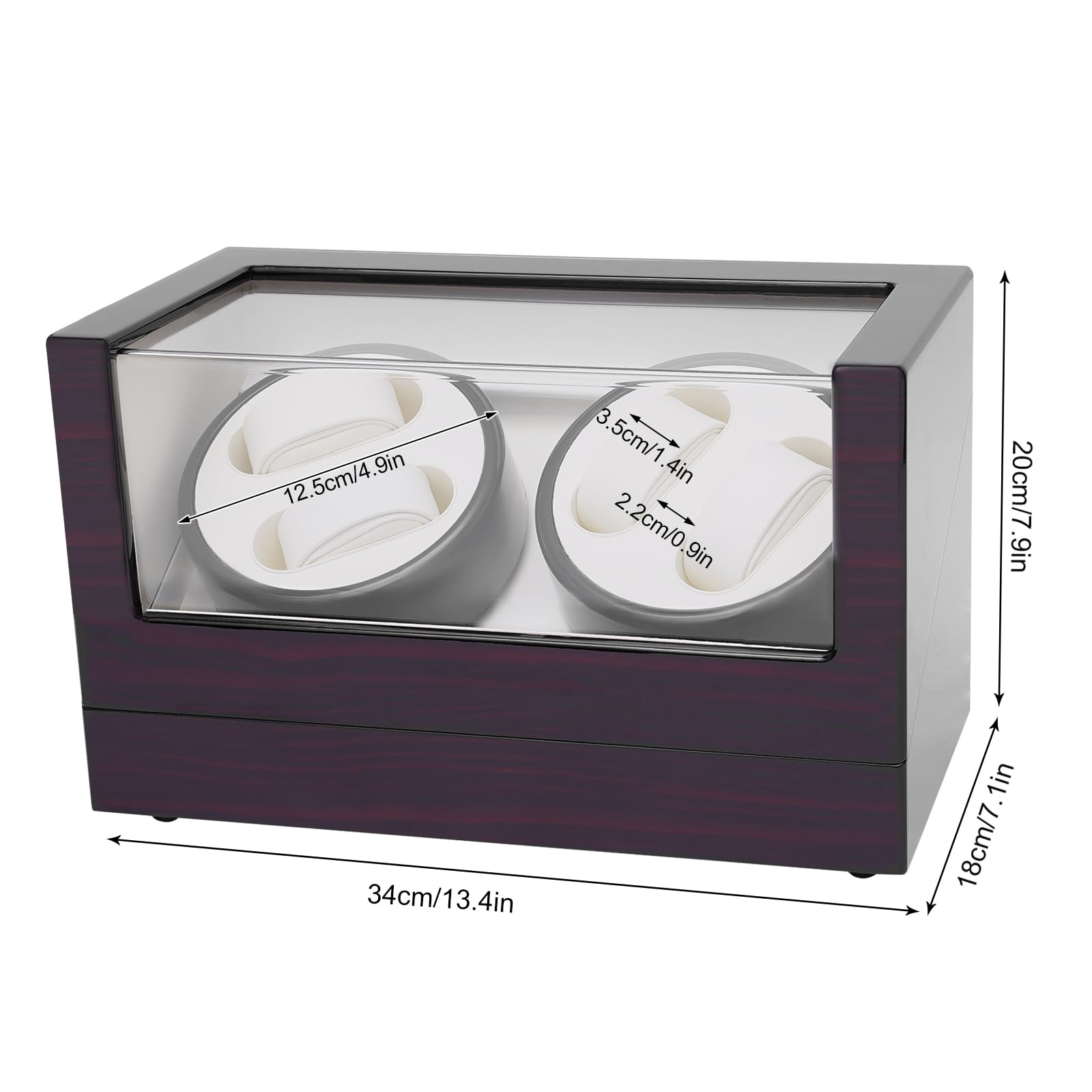 Uhrenbeweger | Automatische Uhrenbeweger | 4-Fach | Antimagnetisch & Leise | Für Automatikuhren | PU-Leder & Sichtfenster | Ideal für Sammler