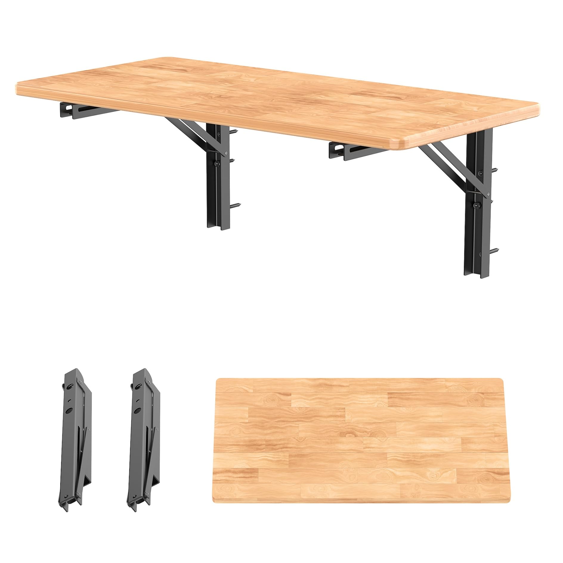 walmann space saving wall mounted folding workbench, heavy duty folding wall table/desk for garage, workshop, holds up to 150 lbs(tabletop size: 31.5 x 15.75 inch)
