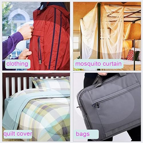 Miniatura 6 de JOSDIOX The Yard - Cremalleras de bobina de nailon #3 a granel de 10 yardas con 20 deslizadores de cremallera, adecuadas para costura de bricolaje,