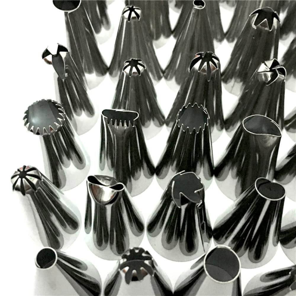 DIY Kuchen-Dekorationswerkzeuge, Kuchen-Spritztüllen, 48 Stück, Edelstahl, komplette Kuchen-Dekorationsdüsen-Sets, Creme-Gebäck-Glasur-Spritztüllen-Werkzeug, Fondant-Spritztüllen