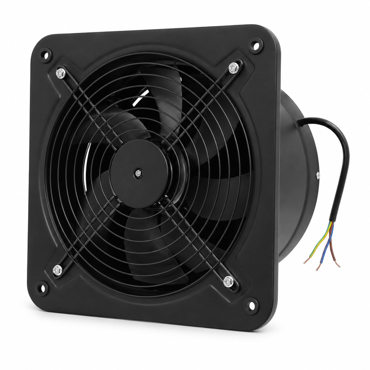 Ventilador extractor de 300 mm, 2600 rpm, 2850 m³/h, ventilador de pared, ventana, para cocina, baño, garaje, color negro