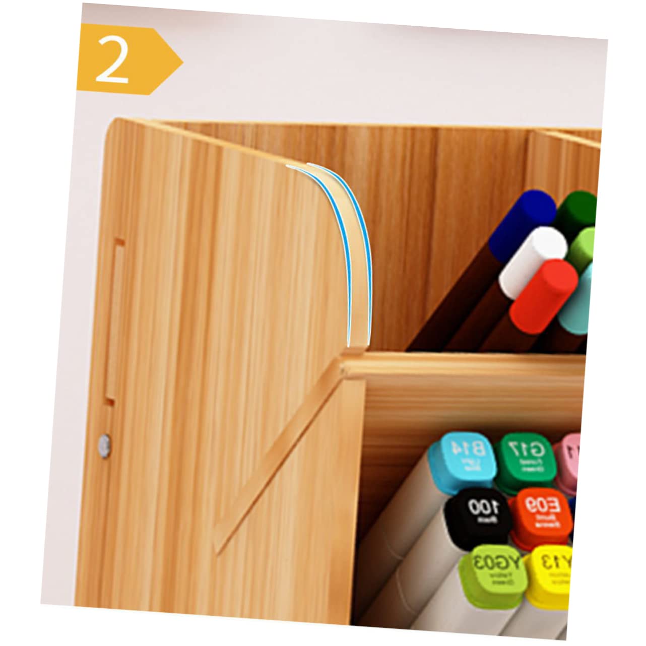 Portapenne in con Ampia Capacità Organizer Scrivania con Scomparti Multipli per Ufficio e Casa Scatola Portaoggetti in Ciliegio Design e Resistente