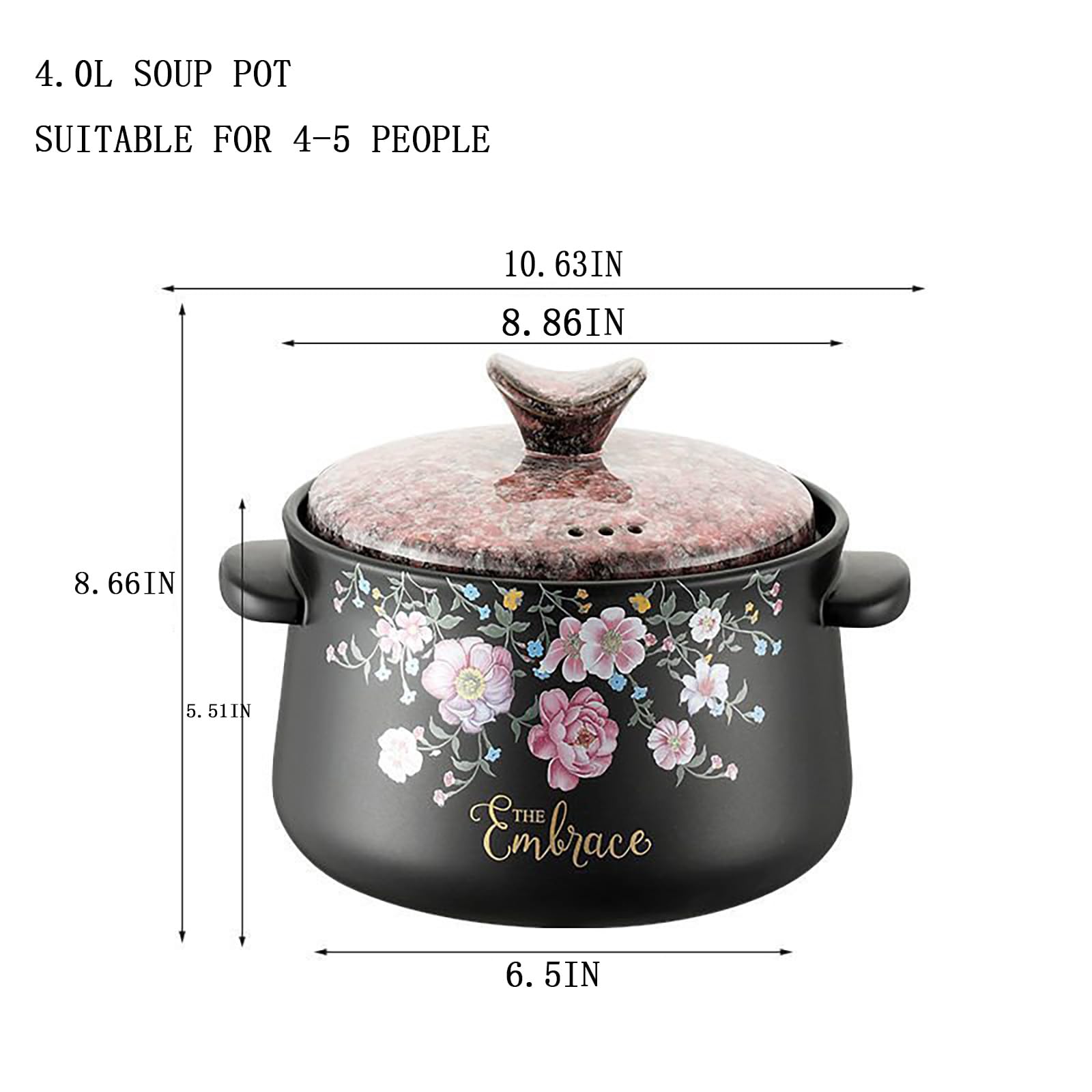 Ceramiczny garnek do duszenia, Ceramiczne naczynia kuchenne z płytą kuchenną(3.6qt)