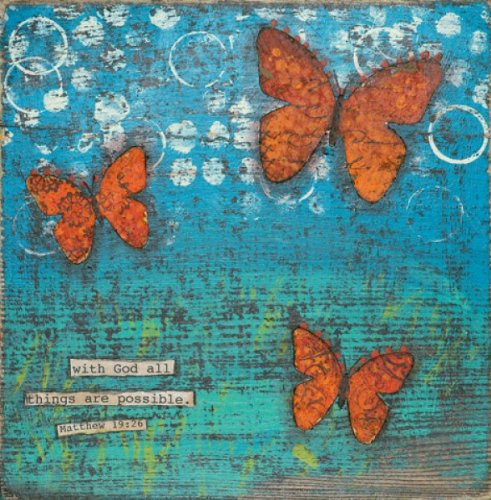 With God All Things Are Possible Matthew 19:26 by Cassandra Cushman 12"x12" Art Print Poster