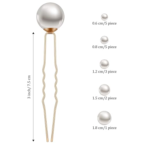 Miniatura 2 de Charonle 32 pines para el cabello de perlas de boda, accesorios para el cabello, pasador en forma de U para novia, dama de honor, mujeres y niñas